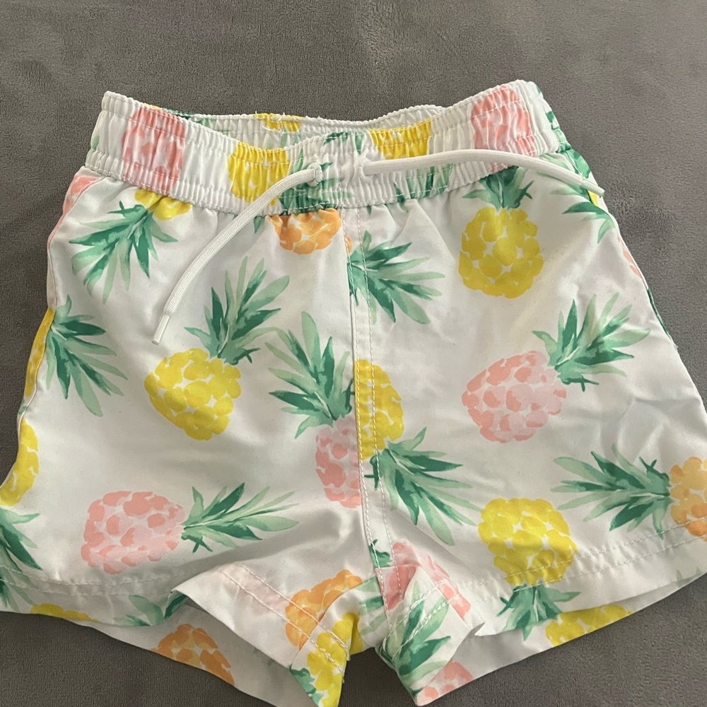 Janie and Jack Swim Trunks Pineapple Print 6-12 Months